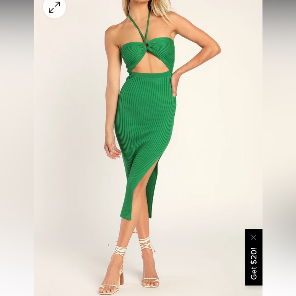 Lulus ribbed halter midi dress
